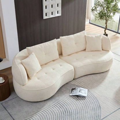 WKS7W White, 4 - modular sofa, durable fabric, solid wood frame, high density sponge cushion, 4 pillows