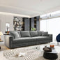 102.4 Plush Corduroy 4 - Sofa, Modern Comfy Upholstered Sofa Cloud Couch, Deep Couches with Soft Pillows and 2 Ottomans, Convertible Sofa Lounge Chair, Living Room, Apartment, Office,