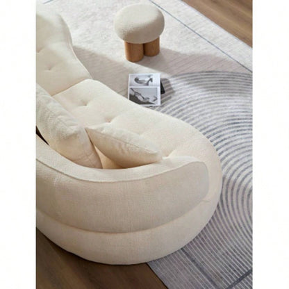 WKS7W White, 4 - modular sofa, durable fabric, solid wood frame, high density sponge cushion, 4 pillows