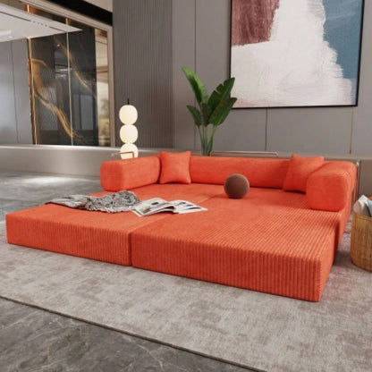 Double sofa, sofa bed, multifunctional compression sofa, wide body sofa, sponge sofa, fine striped velvet fabric sofa