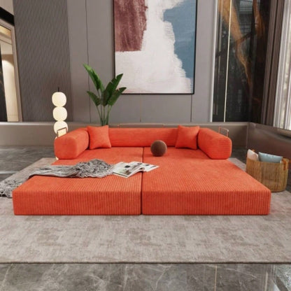 Double sofa, sofa bed, multifunctional compression sofa, wide body sofa, sponge sofa, fine striped velvet fabric sofa