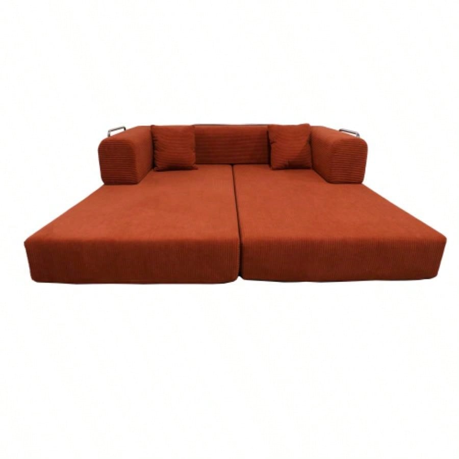 Double sofa, sofa bed, multifunctional compression sofa, wide body sofa, sponge sofa, fine striped velvet fabric sofa