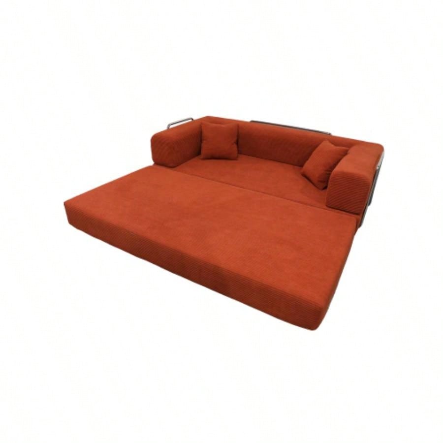 Double sofa, sofa bed, multifunctional compression sofa, wide body sofa, sponge sofa, fine striped velvet fabric sofa