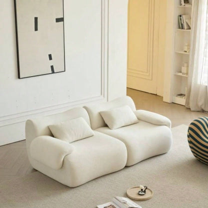 Sofa in a Box, Foam 2 - Seater Couch, Modern Compression Sofa with Deep, No Assembly Required, Couch Living Room Bedroom Apartment, White