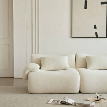 Sofa in a Box, Foam 2 - Seater Couch, Modern Compression Sofa with Deep, No Assembly Required, Couch Living Room Bedroom Apartment, White