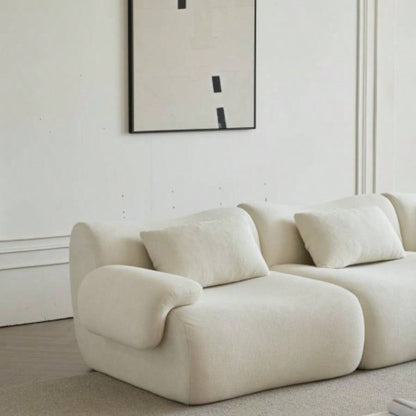 Sofa in a Box, Foam 2 - Seater Couch, Modern Compression Sofa with Deep, No Assembly Required, Couch Living Room Bedroom Apartment, White