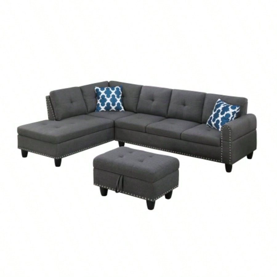 Alger 98 Wide Left Hand Facing Sofa Chaise with Ottoman