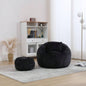 COOLMORE Modern Large Round Bean Bag Chair with Footrest Living Room, Chenille Fabric Lazy Sofa with Pillow Adults, Teenagers, Child, Suitable Bedroom, Dormitory, Study Room
