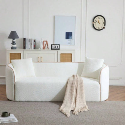 Coral 82 Curved Sofa, 3 - Seater, Living Rooms, Bedrooms, Apartment Office, WHITE
