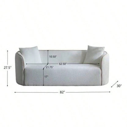 Coral 82 Curved Sofa, 3 - Seater, Living Rooms, Bedrooms, Apartment Office, WHITE