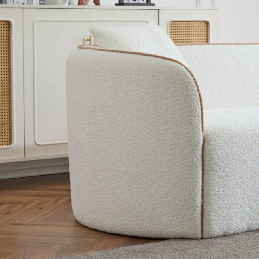 Coral 82 Curved Sofa, 3 - Seater, Living Rooms, Bedrooms, Apartment Office, WHITE