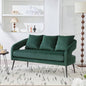 3 - Piece Upholstered Velvet Small Living Room Furniture Set with Metal, Open Back Sofa Conversation Set Living Room/Bedroom/Balcony/Office/Reception/Apartment, Beige, Loveseat 2 Accent Chair