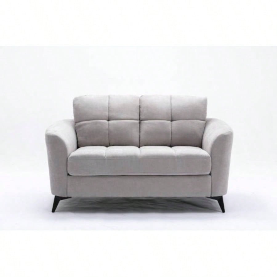 Callie Light Gray Woven Fabric Sofa Loveseat Living Room Set