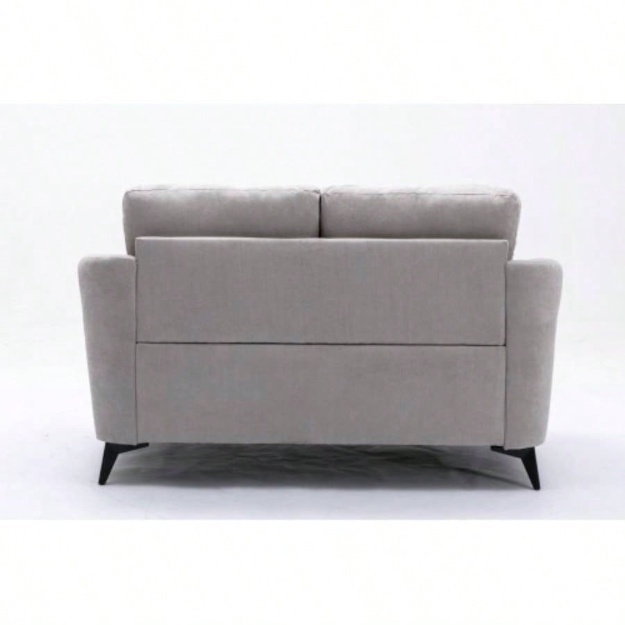 Callie Light Gray Woven Fabric Sofa Loveseat Living Room Set