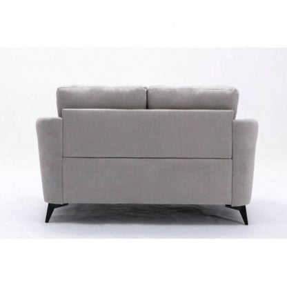 Callie Light Gray Woven Fabric Sofa Loveseat Living Room Set