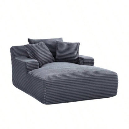 Cloudline Oversized Chaise Lounge Chair in Soft Corduroy, Modern Comfy Couch with Full Foam Cushioning, Cozy Sleeper Sofabed Living Room, Bedroom, No Assembly Required,