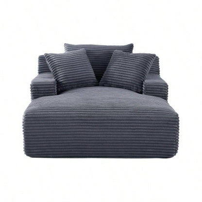 Cloudline Oversized Chaise Lounge Chair in Soft Corduroy, Modern Comfy Couch with Full Foam Cushioning, Cozy Sleeper Sofabed Living Room, Bedroom, No Assembly Required,
