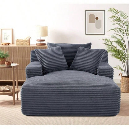 Cloudline Oversized Chaise Lounge Chair in Soft Corduroy, Modern Comfy Couch with Full Foam Cushioning, Cozy Sleeper Sofabed Living Room, Bedroom, No Assembly Required,