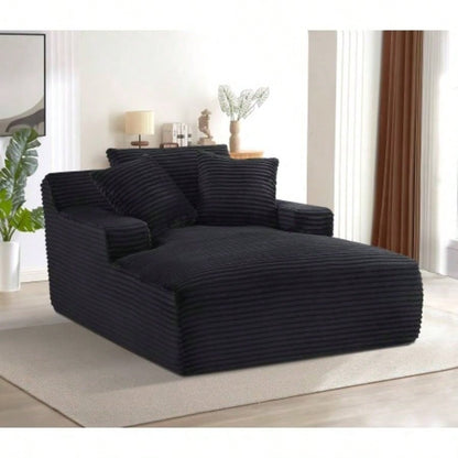 Cloudline Oversized Chaise Lounge Chair in Soft Corduroy, Modern Comfy Couch with Full Foam Cushioning, Cozy Sleeper Sofabed Living Room, Bedroom, No Assembly Required,
