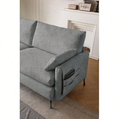 Deep 3 - Seater Cloud Couch with 2 Armrest Pillows and 2 Toss Pillows, Love Living Room Bedroom Office Apartment,