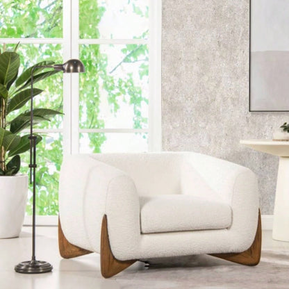 Alpine 90.5 Sherpa Sofa, Ivory White Boucle