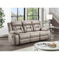 - Recliner Sofa With Drop Down Table - Pearl Silver
