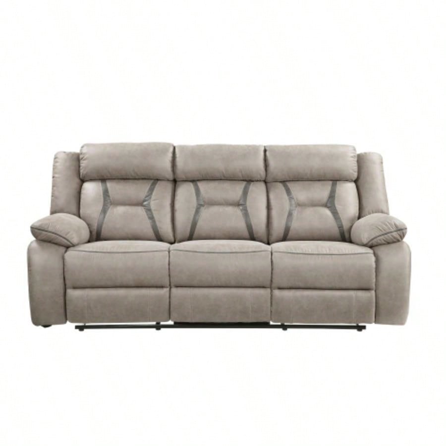 - Recliner Sofa With Drop Down Table - Pearl Silver