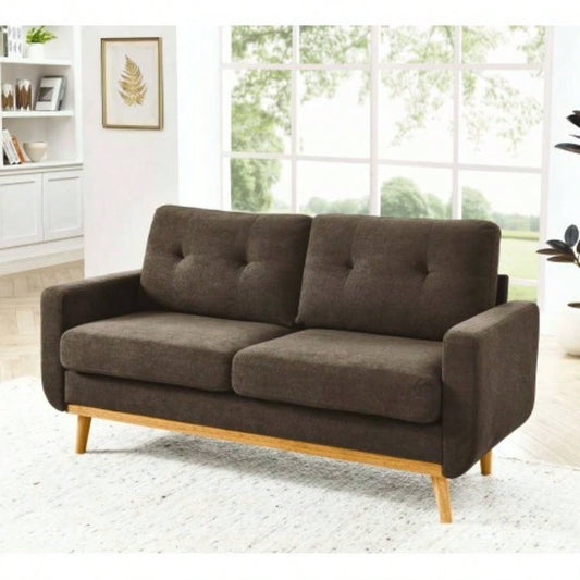 67. Wide Mid - Modern Upholstered Tufted Loveseat Sofa With Wooden