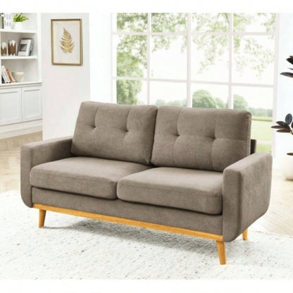67. Wide Mid - Modern Upholstered Tufted Loveseat Sofa With Wooden