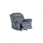 Zubaida Two Tone Chocolate Velvet Recliner Sofa/USB Port Drop Down Table