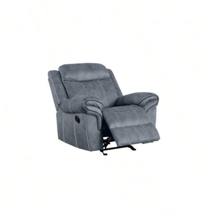 Zubaida Two Tone Chocolate Velvet Recliner Sofa/USB Port Drop Down Table