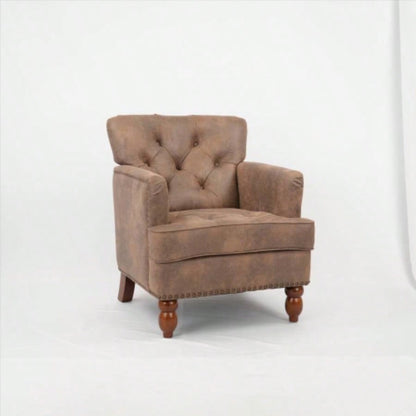 Hengming Living leisure Upholstered Fabric Club Chair, Antique Brown