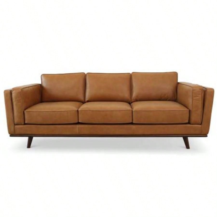 Mid Modern Genuine Leather Sofa