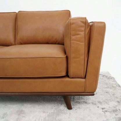Mid Modern Genuine Leather Sofa