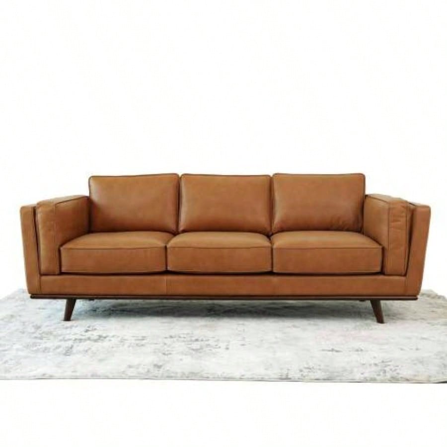 Mid Modern Genuine Leather Sofa