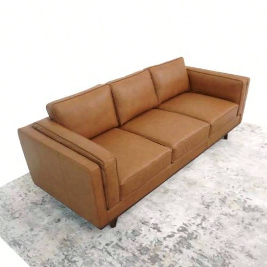 Mid Modern Genuine Leather Sofa