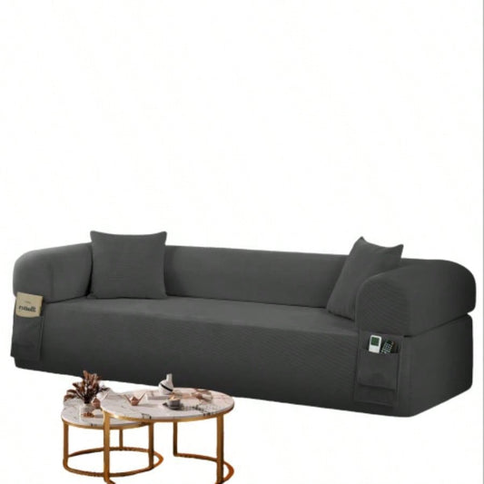 Spring Sofa with High - Quality Fabric, Pillows Storage - Pocketed Springs, High - Density Foam, Living Room, Apartment or Studics, Gray.