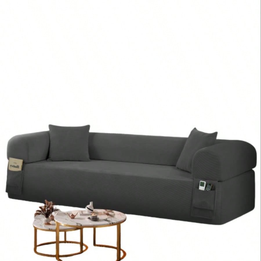 Spring Sofa with High - Quality Fabric, Pillows Storage - Pocketed Springs, High - Density Foam, Living Room, Apartment or Studics, Gray.