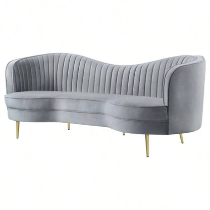Reigha and Gold Upholstered Sofa