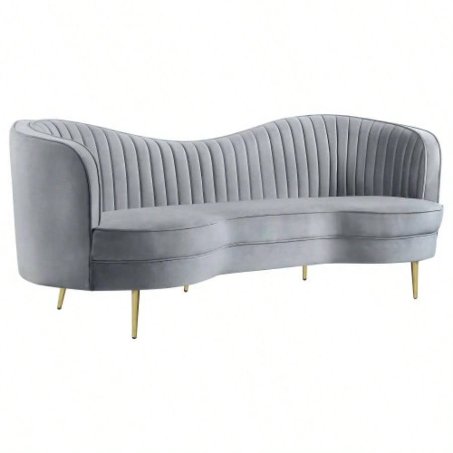 Reigha and Gold Upholstered Sofa