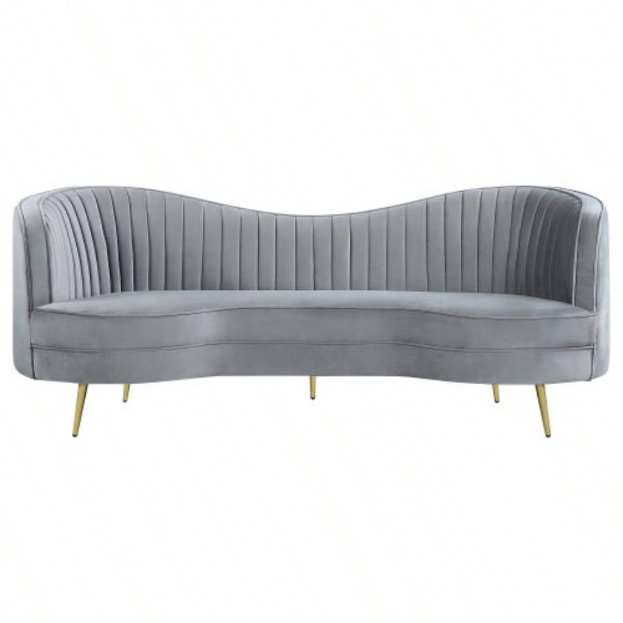 Reigha and Gold Upholstered Sofa
