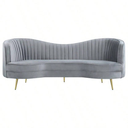 Reigha and Gold Upholstered Sofa