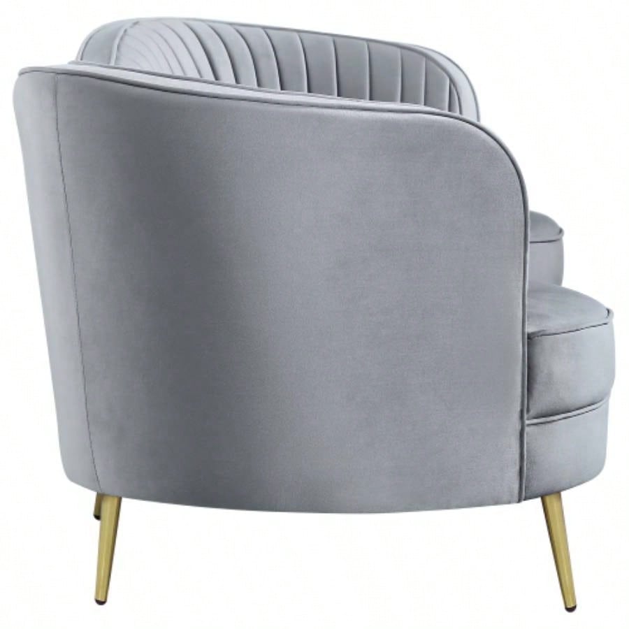 Reigha and Gold Upholstered Sofa