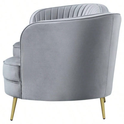 Reigha and Gold Upholstered Sofa