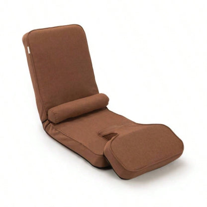 Multi - functional Foldable Sofa with Adjustable Angles and Pillow, Dark Brown