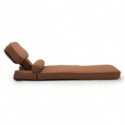 Multi - functional Foldable Sofa with Adjustable Angles and Pillow, Dark Brown