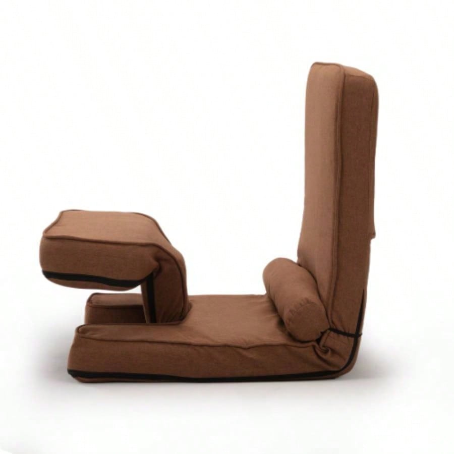 Multi - functional Foldable Sofa with Adjustable Angles and Pillow, Dark Brown