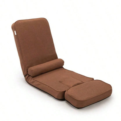 Multi - functional Foldable Sofa with Adjustable Angles and Pillow, Dark Brown
