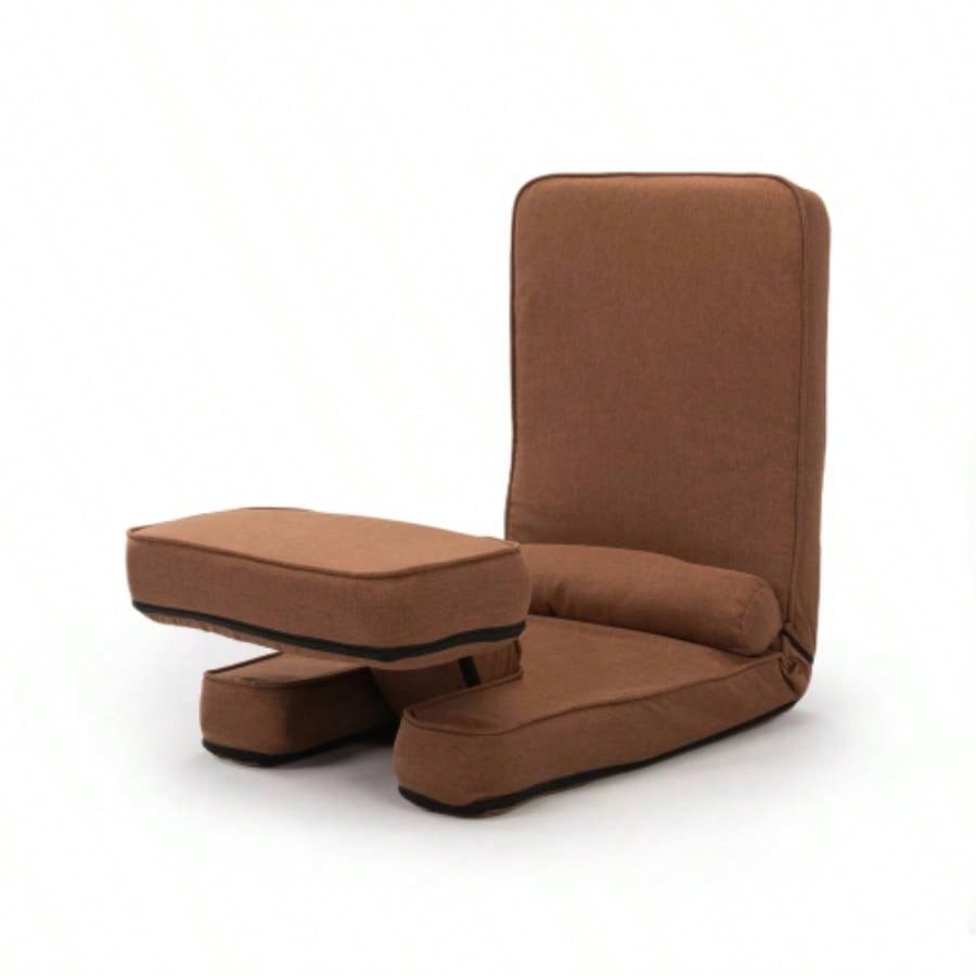 Multi - functional Foldable Sofa with Adjustable Angles and Pillow, Dark Brown