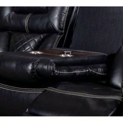 ENCORE BLACK SOFA DUAL POWER/ DDT WIRELESS, LIGHT TAPE LEATHER GEL USB ON SWITCH